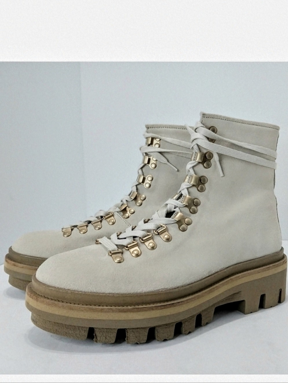 All Saints Wanda Genuine Suede‎ Lug Sole Combat Boot, NWT, Size 40